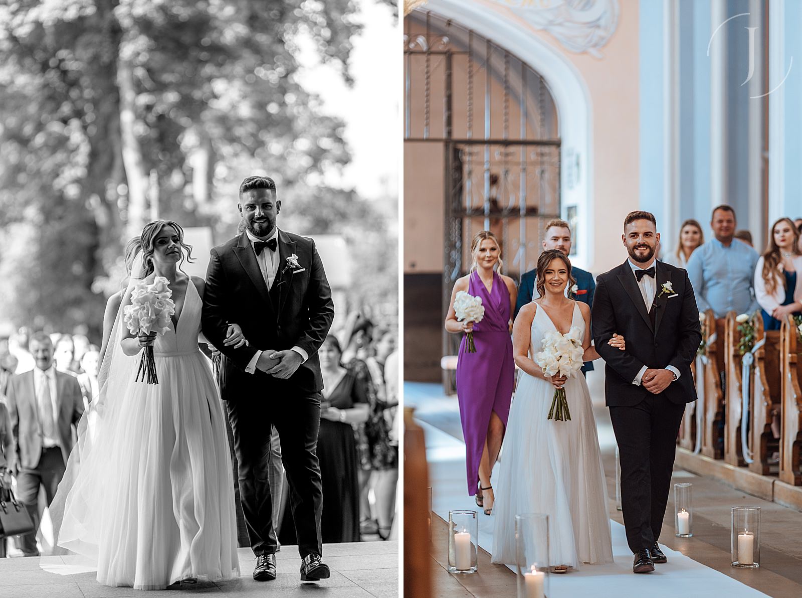 Wejście Pary Młodej do koscioła.
