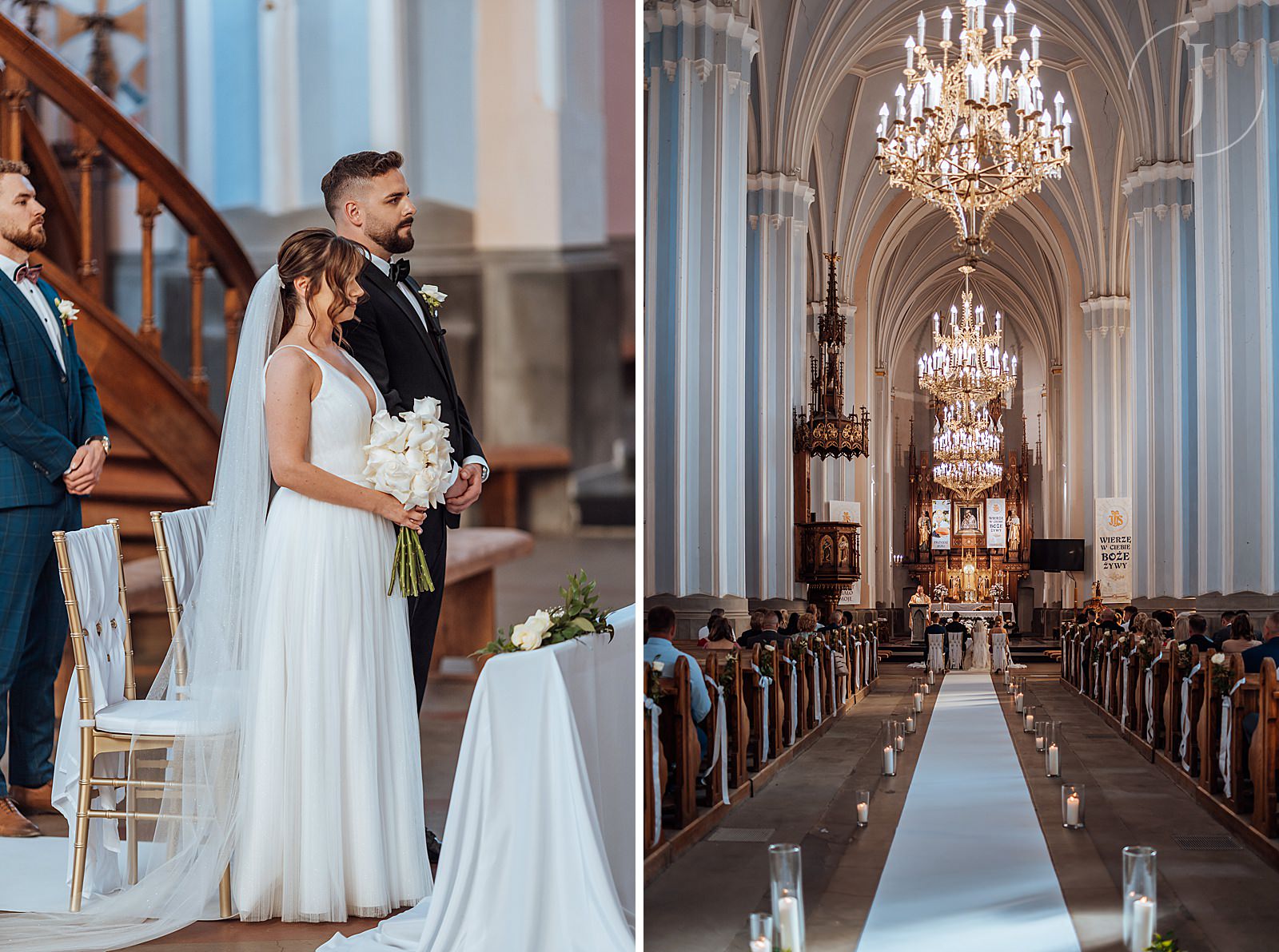 Zdjęcia ślubne w kościele.